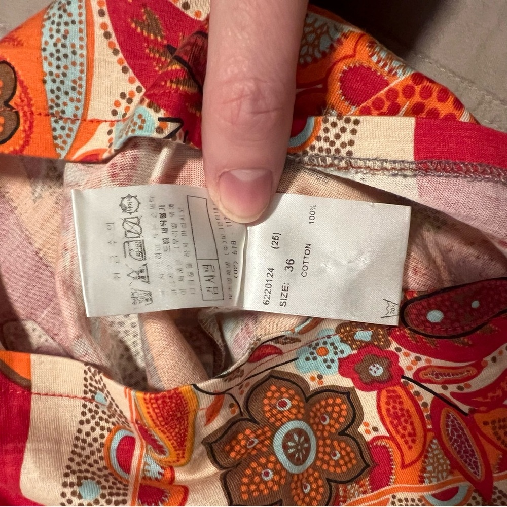 Bogner Red and Orange Paisley Polo Short Sleeve Shirt - Picture 4 of 6